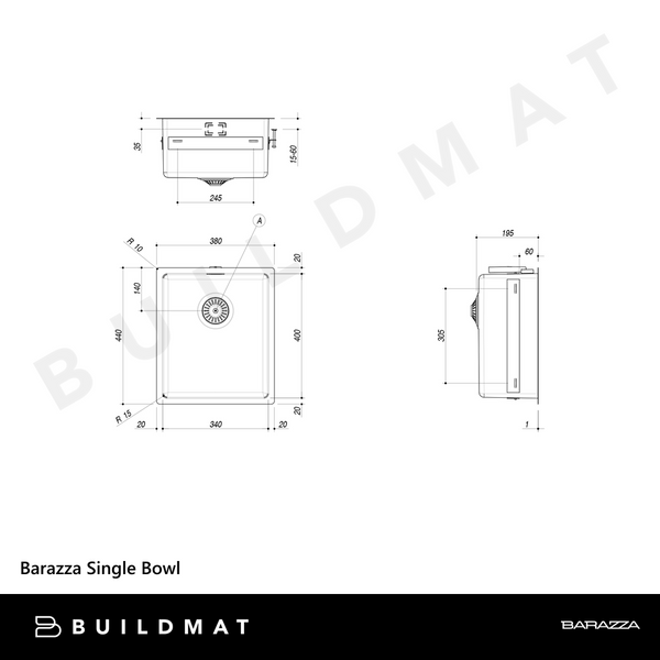 Barazza Single Bowl Stainless Steel