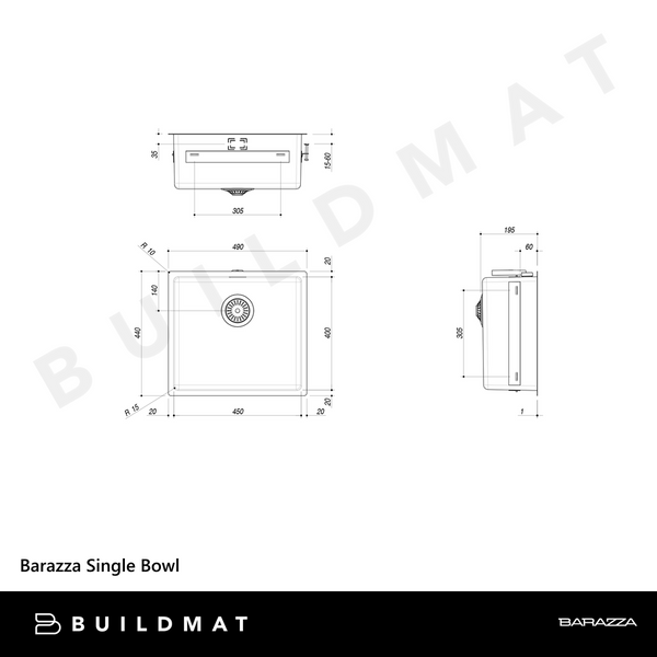 Barazza Single Bowl Stainless Steel