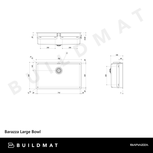 Barazza Large Bowl Stainless Steel