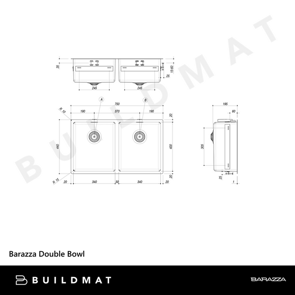 Barazza Double Bowl Stainless Steel