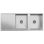 Theo 1200x500 Double Bowl Tap Landing with Left Drain Board Sink