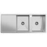 Alma Theo 1200x500 Double Bowl Tap Landing with Left Drain Board Sink