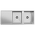 Alma Theo 1200x500 Double Bowl Tap Landing with Left Drain Board Sink