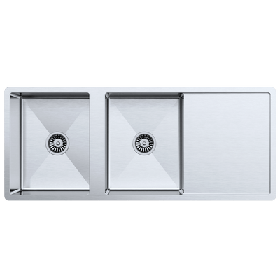 Theo 1200x500 Double Bowl with Drain Board Sink