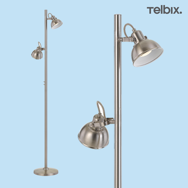 Telbix Carson Floor Lamp Nickel