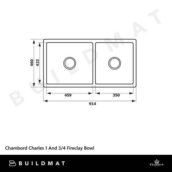 Chambord Charles Bowl And Three Quarter Fireclay White