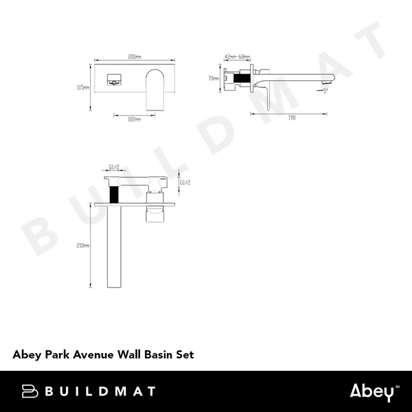 Abey Park Avenue Wall Basin Set Brushed Nickel