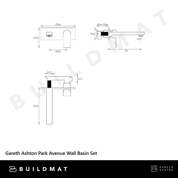 Gareth Ashton Park Avenue Wall Basin Set Chrome