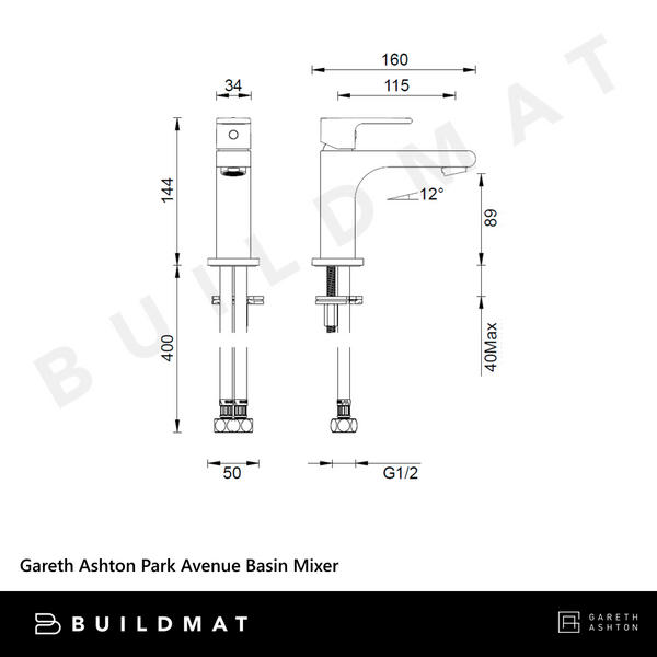 Gareth Ashton Park Avenue Basin Mixer Gunmetal