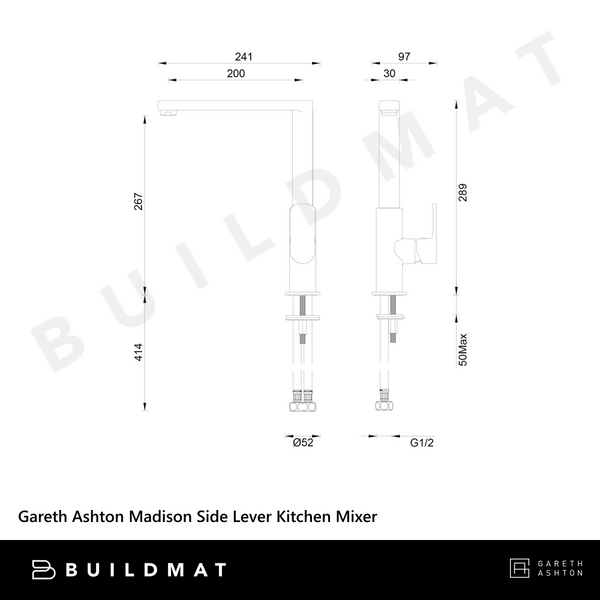 Gareth Ashton Madison Side Lever Kitchen Mixer Chrome