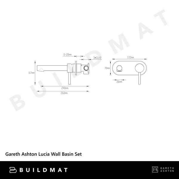 Gareth Ashton Lucia Wall Basin Set Chrome