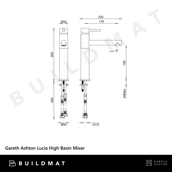 Gareth Ashton Lucia High Basin Mixer Chrome
