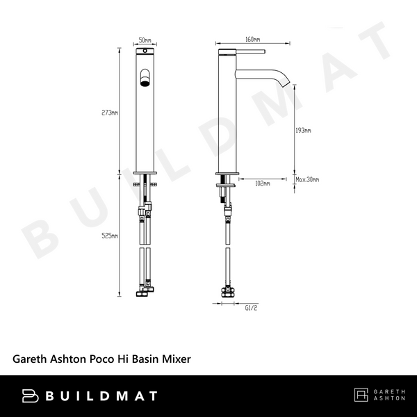 Gareth Ashton Poco Hi Basin Mixer Gunmetal