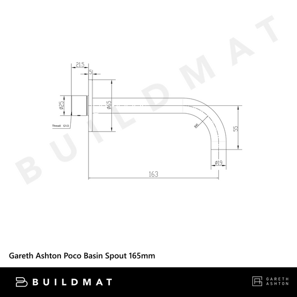 Gareth Ashton Poco Basin Spout 165mm Chrome