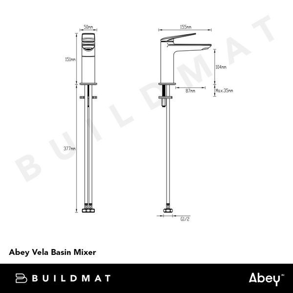 Abey Vela Basin Mixer Brushed Nickel