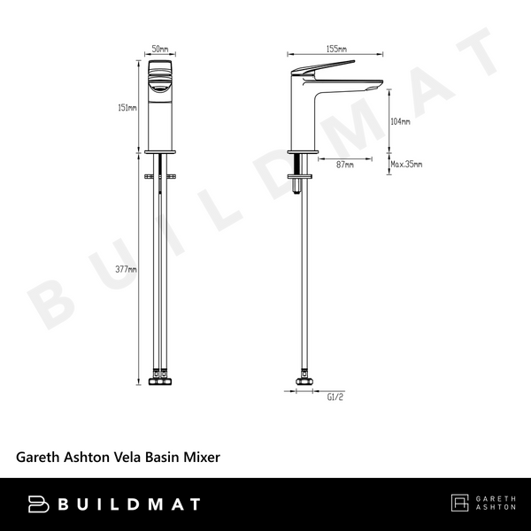 Gareth Ashton Vela Basin Mixer Chrome
