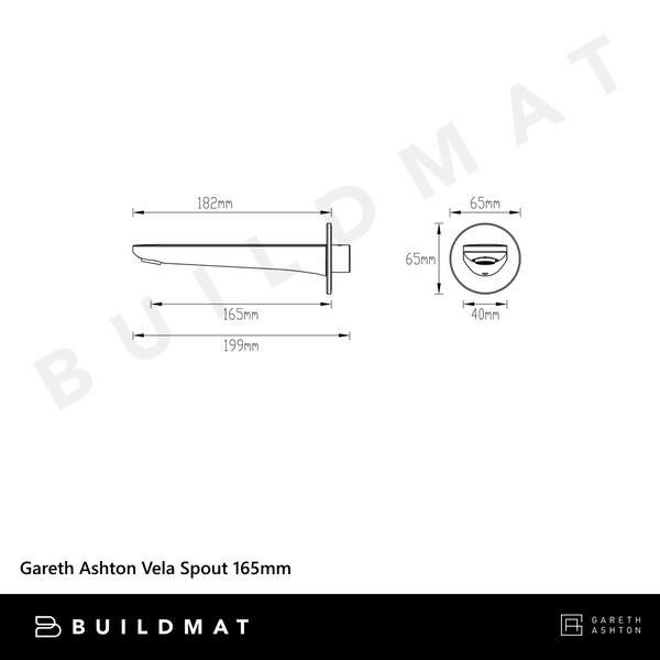 Abey Vela Spout 165mm Black