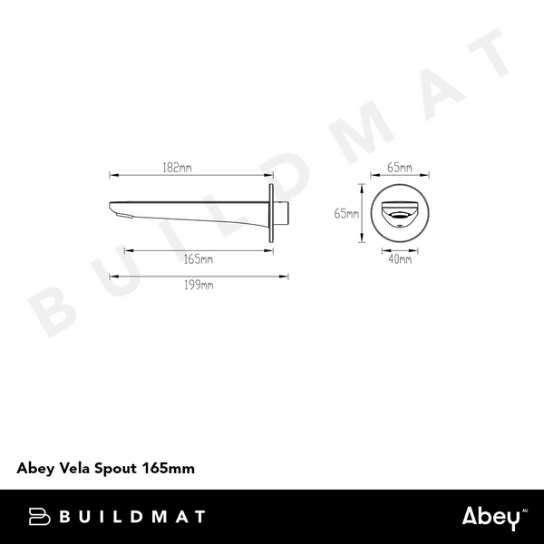 Abey Vela Spout 165mm Chrome