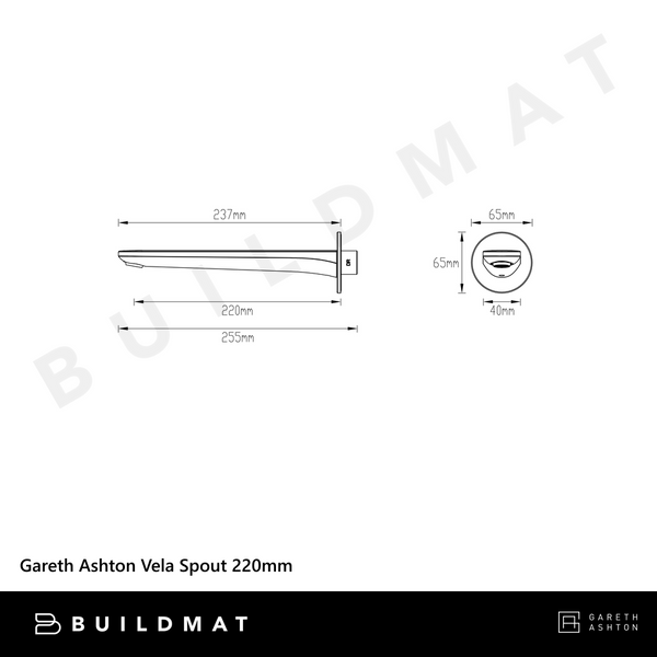 Abey Vela Spout 220mm Brushed Nickel