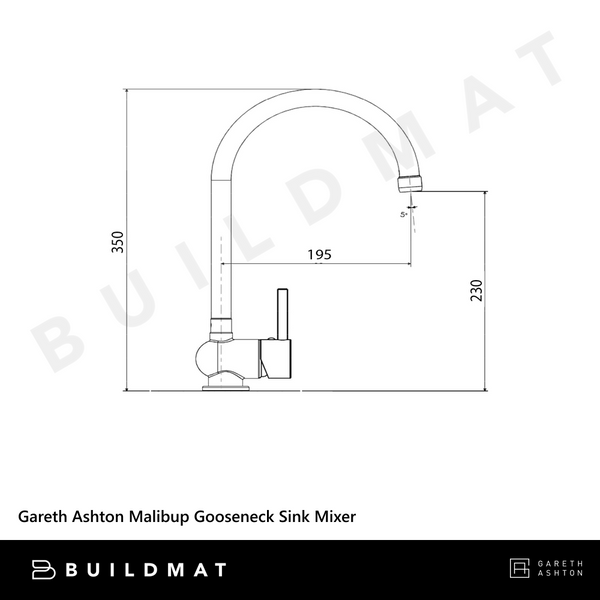 Gareth Ashton Malibup Gooseneck Sink Mixer Chrome