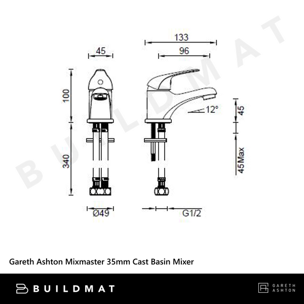Gareth Ashton Mixmaster 35mm Cast Basin Mixer Chrome