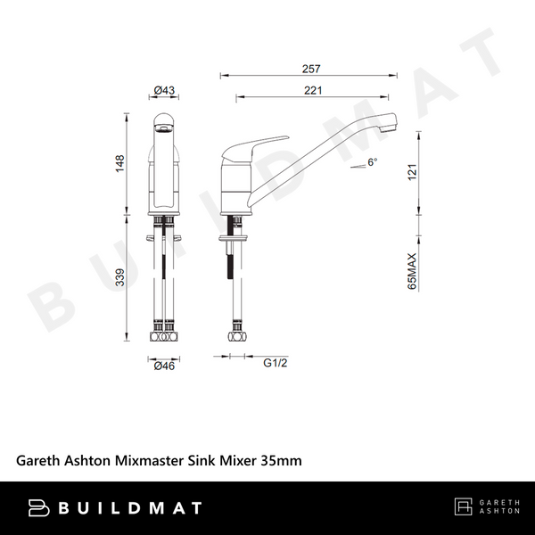 Gareth Ashton Mixmaster Sink Mixer 35mm Chrome