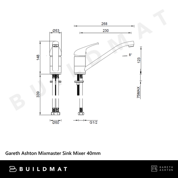 Gareth Ashton Mixmaster Sink Mixer 40mm Chrome