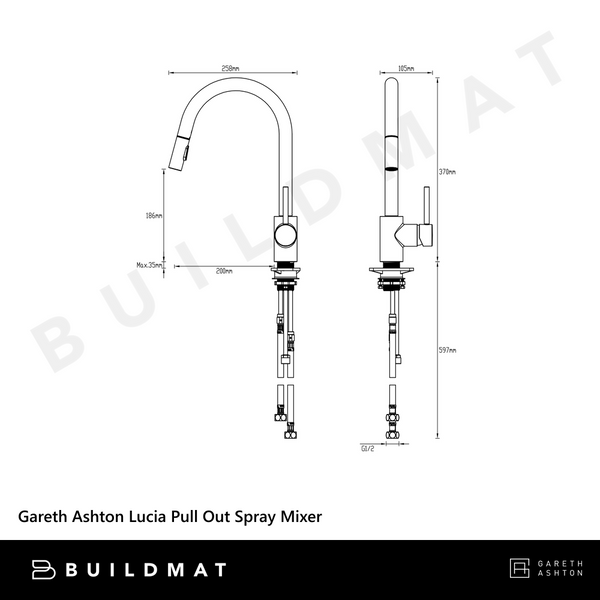 Gareth Ashton Lucia Pull Out Spray Mixer Chrome