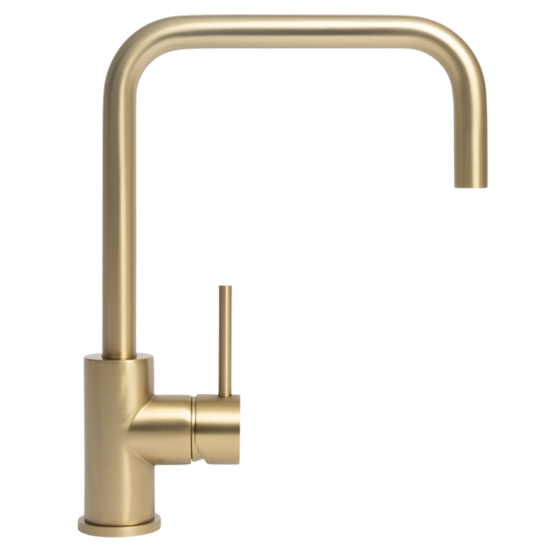 Alma Charlotte Brushed Brass Gold Square Mixer