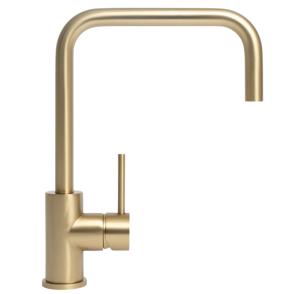 Change your kitchen and laundry ambiance with the functional and contemporary design of the Charlotte Square Mixer. An ideal choice for the new or renovating homes Brass internals with Brushed Brass Gold Finish 35mm Ceramic cartridge disk Height 330mm & Width 100mm Movement capabilities - Swivel side to side Nozzle