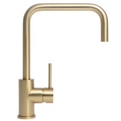 Charlotte Brushed Brass Gold Square Mixer