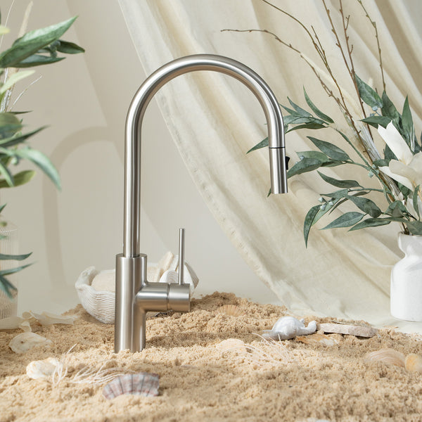 Alma Mira Brushed Nickel Pull Out Mixer