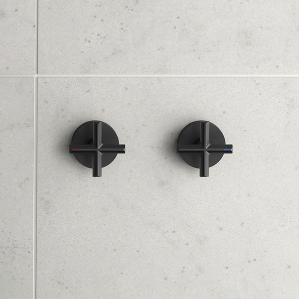 Phoenix Vivid Slimline Plus Wall Top Assemblies Matte Black Lead Free