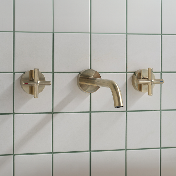 Phoenix Vivid Slimline Plus Wall Top Assemblies Brushed Gold Lead Free