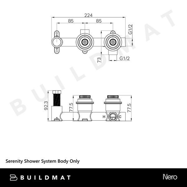 Nero Serenity Shower System Body Only