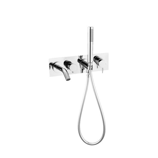 Nero Mecca Wall Mount Bath Mixer With Hand Shower Chrome