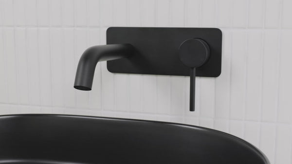 Alma Mira Matte Black Wall Mixer and Spout