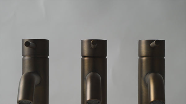 Alma Mira Brushed Vintage Antique Brass Short Basin Mixer