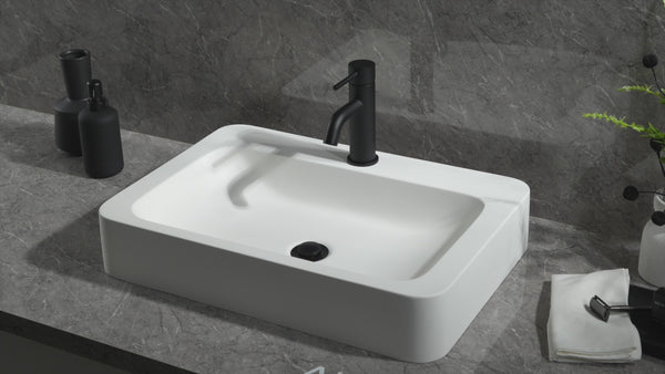 Alma Mira Matte Black Short Basin Mixer