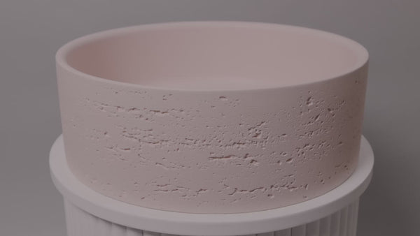 Alma Amos Circle Rustic Concrete Basin Champagne Pink