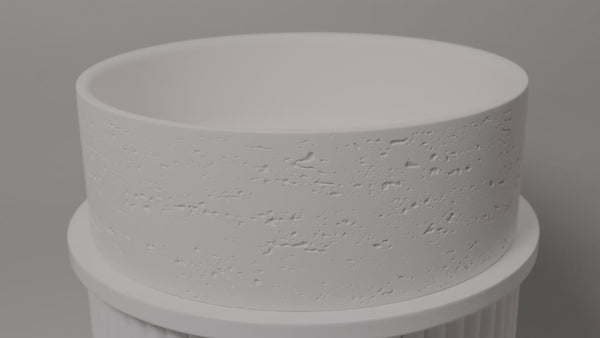 Alma Amos Circle Rustic Concrete Basin Sea Salt White