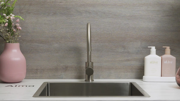 Alma Ashanti Brushed Nickel Gooseneck Mixer