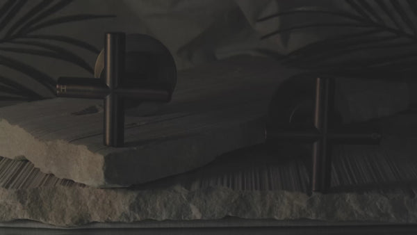 Alma Cora Brushed Vintage Antique Brass Cross Tap Handles