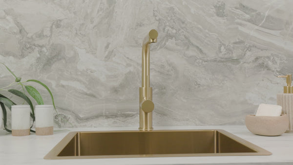 Alma Nisa Square Pull Out Mixer Brushed Brass Gold
