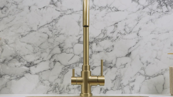 Fleta Brushed Brass Gold 3 Way Filter Water Tap