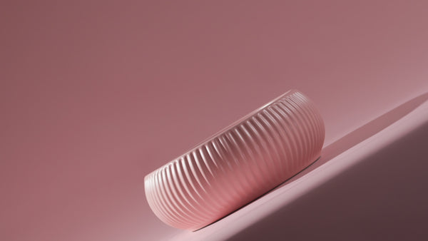 Alma Freya Matte Grey Fluted Ceramic Basin