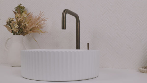 Alma Charlotte Brushed Vintage Antique Brass Square Mixer