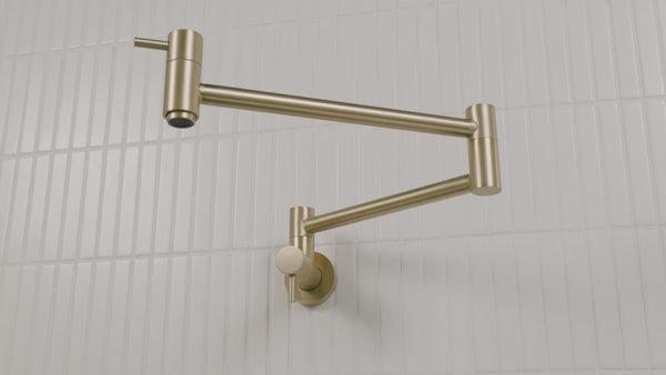 Alma Winslow Wall Pot Filler Brushed Brass Gold