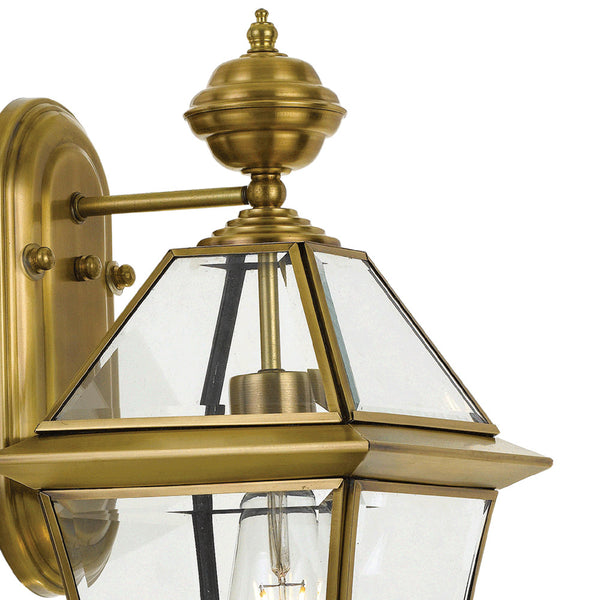 Telbix Rye 27 Solid Bras Exterior Wall Light Brass