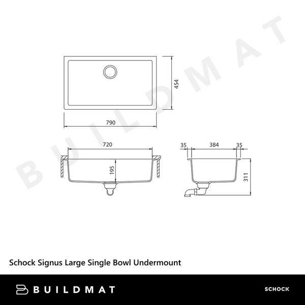Schock Signus Large Single Bowl Undermount Polaris White